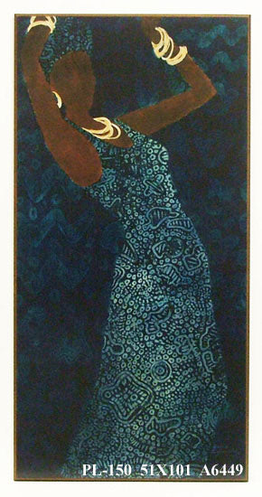 Obraz - Etnika - tańcząca kobieta we wzorzystej sukni - reprodukcja na płycie A6449 51x101 cm - Obrazy Reprodukcje Ramy | ergopaul.pl
