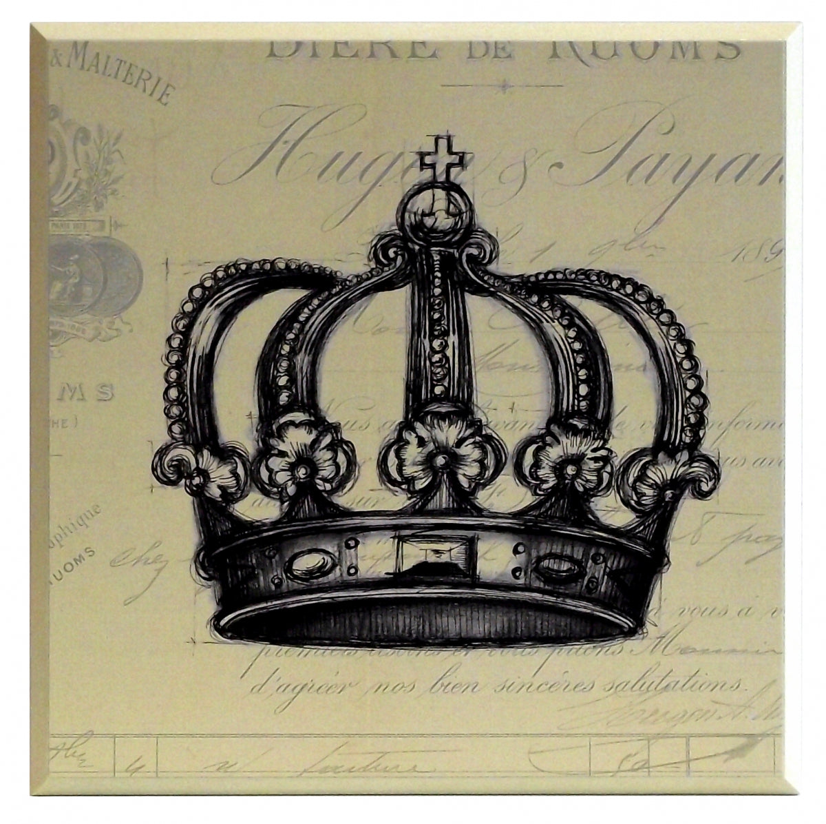 Obraz - Ołówkowy szkic korony - reprodukcja na płycie A8673 31x31 cm - Obrazy Reprodukcje Ramy | ergopaul.pl