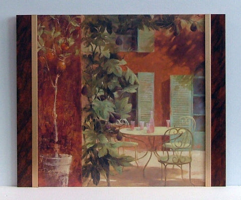Obraz - Śródziemnomorska kawiarnia w zaułku - reprodukcja w półramie A4502 50x50 cm - Obrazy Reprodukcje Ramy | ergopaul.pl