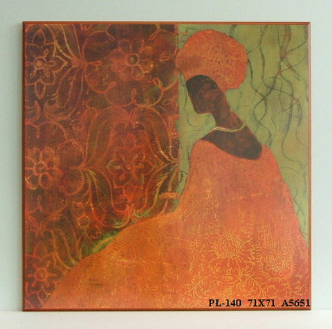 Obraz - Siedząca Afrykanka w sukni - reprodukcja na płycie A5651 71x71 cm - Obrazy Reprodukcje Ramy | ergopaul.pl