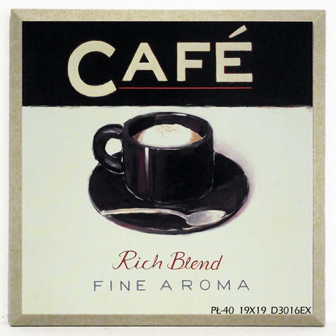 Obraz - Minimalistyczna kawiarnia, kawa w czerni i bieli - reprodukcja na płycie D3016EX 19x19 cm - Obrazy Reprodukcje Ramy | ergopaul.pl