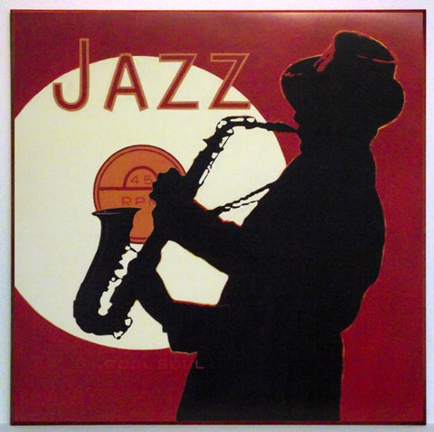 Obraz - Jazz, saksofonista w czerwonym wydaniu - reprodukcja na płycie  A5880 71x71 cm. - Obrazy Reprodukcje Ramy | ergopaul.pl