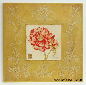 Obraz - Dwukolorowy kwiat z ornamentami - reprodukcja na płycie A4616 61x61 cm - Obrazy Reprodukcje Ramy | ergopaul.pl