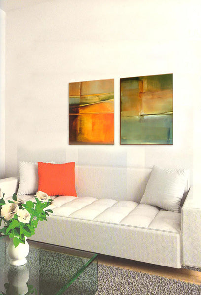 Abstrakcje w salonie 2x 52x72 WI8660 WI8661 - Obrazy Reprodukcje Ramy | ergopaul.pl