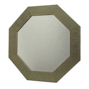 Lustro kryształowe ośmiokątne fazowane 50x50 cm, w ramie drewnianej mozaikowej złotej Octa-50/F/85.726 - Obrazy Reprodukcje Ramy | ergopaul.pl