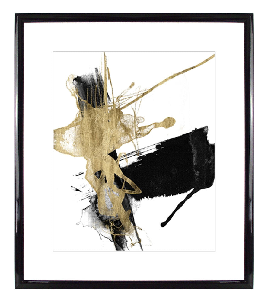 Obraz - Czarno-złota abstrakcja - reprodukcja 136075GG w ramie 56x66 cm