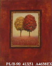 Obraz - Samotne drzewa w jesiennych barwach - reprodukcja na płycie A4638EX 41x51 cm - Obrazy Reprodukcje Ramy | ergopaul.pl