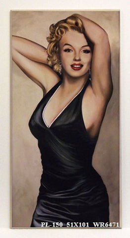 Obraz - Marilyn Monroe w sukni, czerń - reprodukcja na płycie WR6471 51x101 cm - Obrazy Reprodukcje Ramy | ergopaul.pl