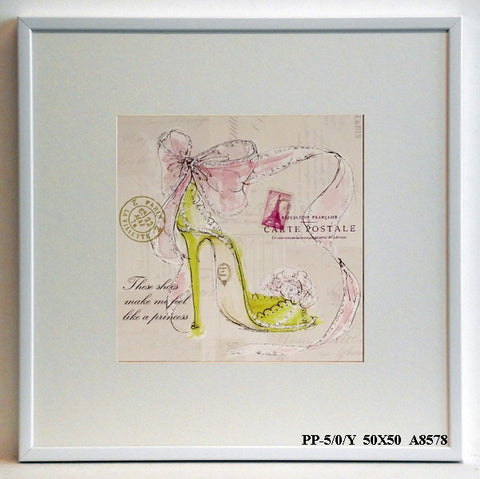 Obraz - Pastelowe pantofelki - reprodukcja w ramie A8578 50x50 cm - Obrazy Reprodukcje Ramy | ergopaul.pl