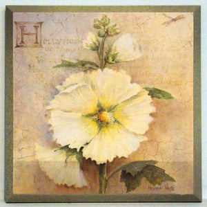 Obraz - Kwiaty w stylu decoupage, malwa - reprodukcja na płycie D0813 19x19 cm - Obrazy Reprodukcje Ramy | ergopaul.pl