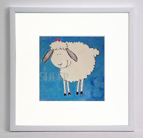 Obraz - Wiejskie zwierzątka, owca - reprodukcja w ramie D3904 30x30 cm - Obrazy Reprodukcje Ramy | ergopaul.pl