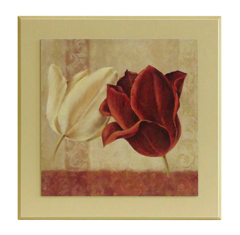 Obraz - Dwa tulipany - reprodukcja A4485EX na płycie z pogrubieniem 51x51 cm. - Obrazy Reprodukcje Ramy | ergopaul.pl
