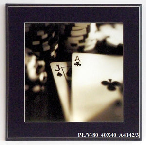 Obraz - Casino, karty i żetony - reprodukcja na płycie A4142/3 40x40 cm - Obrazy Reprodukcje Ramy | ergopaul.pl