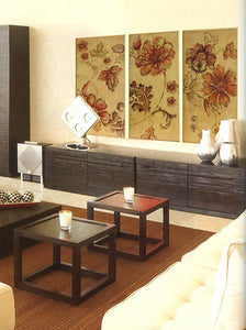 Kwiatowa dekoracja w salonie - obrazy A5567, A5568 i A5569 41x81 cm. - Obrazy Reprodukcje Ramy | ergopaul.pl