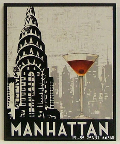 Obraz - Drink na tle miasta, Manhattan - reprodukcja na płycie A6368 25x31 cm - Obrazy Reprodukcje Ramy | ergopaul.pl
