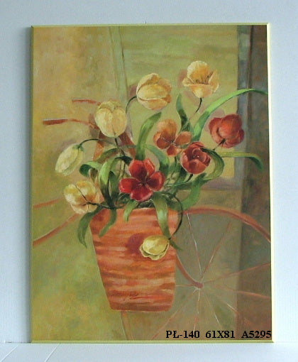 Obraz - Tulipany w donicy - reprodukcja na płycie A5295 61x81 cm - Obrazy Reprodukcje Ramy | ergopaul.pl