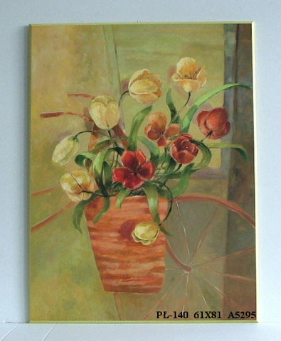 Obraz - Tulipany w donicy - reprodukcja na płycie A5295 61x81 cm - Obrazy Reprodukcje Ramy | ergopaul.pl