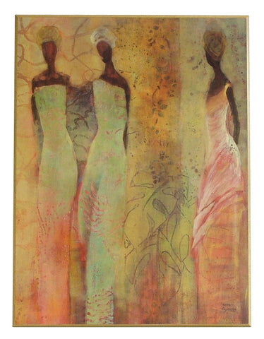 Obraz - Afrykanki w pastelowych sukniach - reprodukcja na płycie A5318 61x81 cm - Obrazy Reprodukcje Ramy | ergopaul.pl