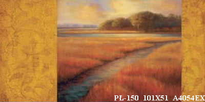 Obraz - Meandrująca rzeka wśród pól - reprodukcja na płycie A4054EX 101x51 cm - Obrazy Reprodukcje Ramy | ergopaul.pl