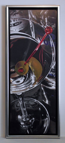 Obraz - Martini z oliwką - reprodukcja na płycie oprawiona w ramę SFE4237 30x80 cm - Obrazy Reprodukcje Ramy | ergopaul.pl