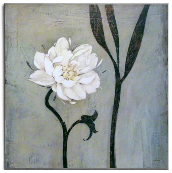 Obraz - Biały kwiat i łodygi - reprodukcja na płycie A5255 71x71 cm - Obrazy Reprodukcje Ramy | ergopaul.pl