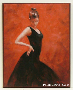 Obraz - Tancerka w czarnej sukience - reprodukcja na płycie A6456 41x51 cm - Obrazy Reprodukcje Ramy | ergopaul.pl