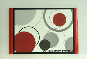 Obraz - Koła w czerni, bieli i czerwieni - reprodukcja w półramie DMO1016 80x59 cm - Obrazy Reprodukcje Ramy | ergopaul.pl