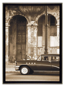 Obraz - Tony Koukos -  Havana, kubańskie samochody - fotografia w sepii - reprodukcja w ramie SPT8460 50x70 cm - Obrazy Reprodukcje Ramy | ergopaul.pl