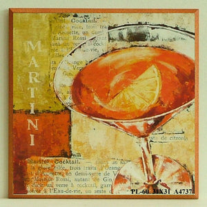 Obraz - Drink, martini z cytryną - reprodukcja na płycie A4737 31x31 cm - Obrazy Reprodukcje Ramy | ergopaul.pl