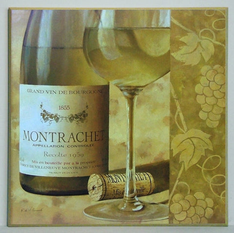 Obraz - Kieliszek z butelką białego wina - reprodukcja na płycie A4913 51x51 cm - Obrazy Reprodukcje Ramy | ergopaul.pl