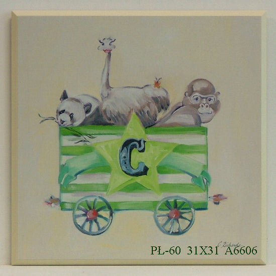 Obraz - Wagon ze zwierzętami - reprodukcja na płycie A6606 31x31 cm - Obrazy Reprodukcje Ramy | ergopaul.pl