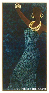 Obraz - Etnika - tańcząca kobieta we wzorzystej sukni - reprodukcja na płycie A6450 51x101 cm - Obrazy Reprodukcje Ramy | ergopaul.pl