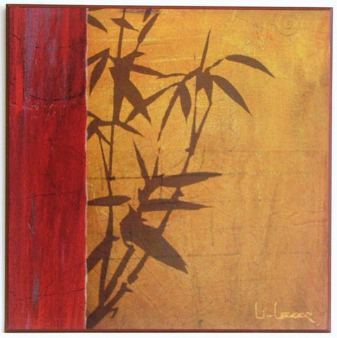 Obraz - Łodygi bambusa, kompozycja w czerwieni - reprodukcja na płycie 12653 62x62 cm. - Obrazy Reprodukcje Ramy | ergopaul.pl