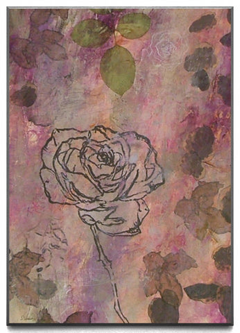 Obraz - Pastelowa kompozycja z konturem kwiatu róży - reprodukcja A6603 na płycie 51x71 cm. - Obrazy Reprodukcje Ramy | ergopaul.pl