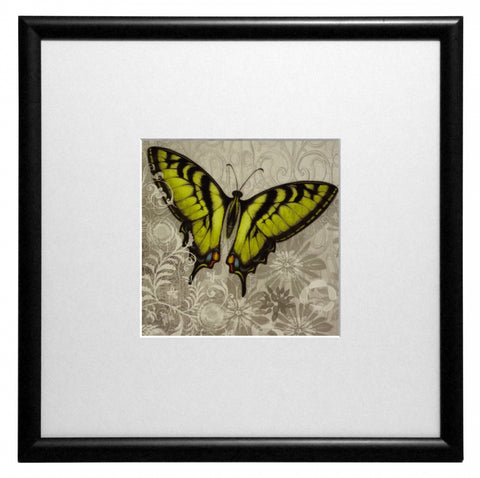Obraz - Motyle w ornamentach - żółty - reprodukcja w ramie z passe-partout IGP5453 30x30 cm - Obrazy Reprodukcje Ramy | ergopaul.pl