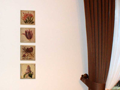 Kwiatowa ściana 4 obrazy 19x19 D1721 D1723 D1718 D1719 - Obrazy Reprodukcje Ramy | ergopaul.pl