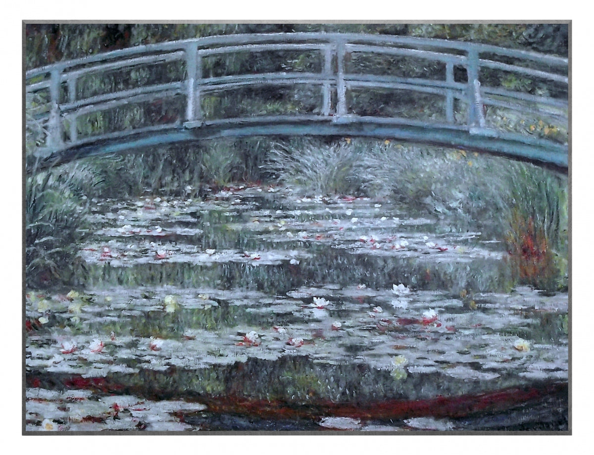 Obraz - Claude Monet, Mostek - reprodukcja 3CM1525 na płycie 81x61 cm. - Obrazy Reprodukcje Ramy | ergopaul.pl