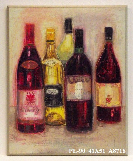 Obraz - Kolorowe butelki z winami - reprodukcja na płycie A8718 41x51 cm - Obrazy Reprodukcje Ramy | ergopaul.pl