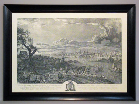 Obraz - Panorama Warszawy - reprint C18 w ramie 100x70 cm