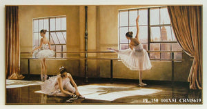 Obraz - Trzy ćwiczące baletnice - reprodukcja na płycie CRM5619 101x51 cm - Obrazy Reprodukcje Ramy | ergopaul.pl