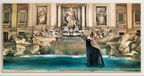 Obraz -Dziewczyna w sukni w fontannie - reprodukcja na płycie 2BN1227 101x51 cm - Obrazy Reprodukcje Ramy | ergopaul.pl