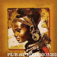 Obraz - Portret Afrykanki z biżuterią - reprodukcja na płycie JO3202 31x31 cm - Obrazy Reprodukcje Ramy | ergopaul.pl