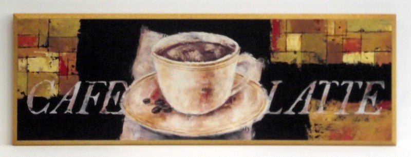 Obraz - Kompozycja z kawą, latte - reprodukcja na płycie A4275EX 61x21 cm - Obrazy Reprodukcje Ramy | ergopaul.pl