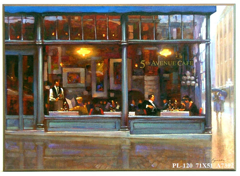 Obraz - 5th Avenue Cafe, nowojorska kawiarnia - reprodukcja na płycie A7392 71x51 cm. OSTATNIA SZTUKA - Obrazy Reprodukcje Ramy | ergopaul.pl