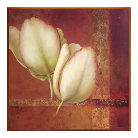 Obraz - Kwiaty na abstrakcyjnymtle, tulipany - reprodukcja na płycie A4660 51x51 cm. - Obrazy Reprodukcje Ramy | ergopaul.pl