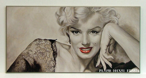 Obraz - Marilyn Monroe z czerwonymi ustami oparta na łokciu - reprodukcja na płycie FR5571 101x51 cm - Obrazy Reprodukcje Ramy | ergopaul.pl