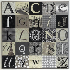 Obraz - Ornamentowy alfabet - reprodukcja na płycie A9269 71x71 cm - Obrazy Reprodukcje Ramy | ergopaul.pl