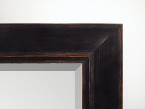 Lustro kryształowe 60x60 cm z fazą, w ramie drewnianej czarnej L-120/H7502.471 - Obrazy Reprodukcje Ramy | ergopaul.pl