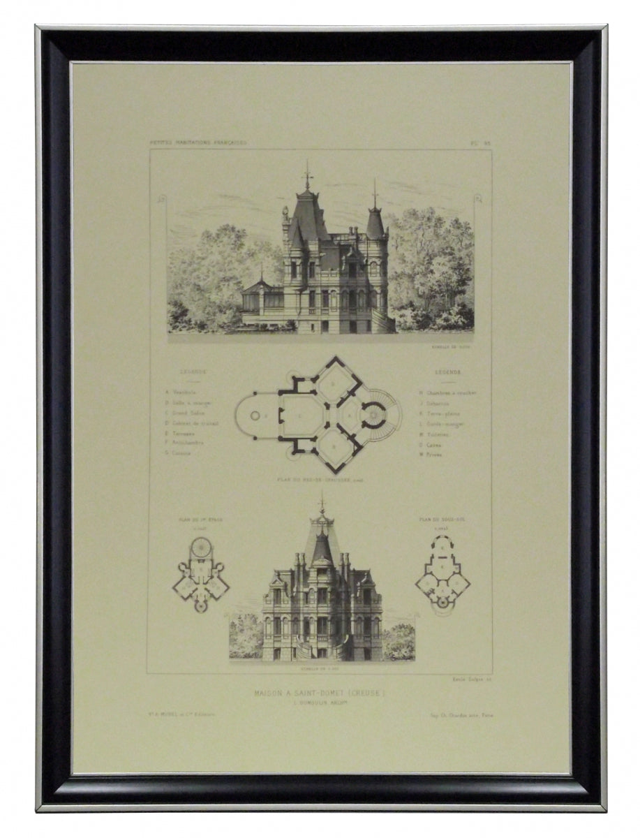 Obraz - Szkice francuskich domów, Maison a Saint-Domet (Creuse) - reprodukcja oprawiona w ramę AN170 35x50 cm - Obrazy Reprodukcje Ramy | ergopaul.pl