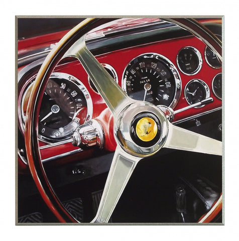 Obraz - Deska rozdzielcza Ferrari - reprodukcja na płycie FBR5130 51x51 cm - Obrazy Reprodukcje Ramy | ergopaul.pl